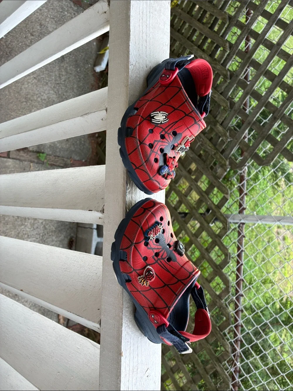 CROCS Kids Red Spider-Web with Superhero Charms